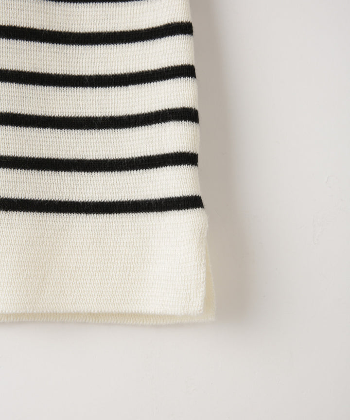 バックリボンニット