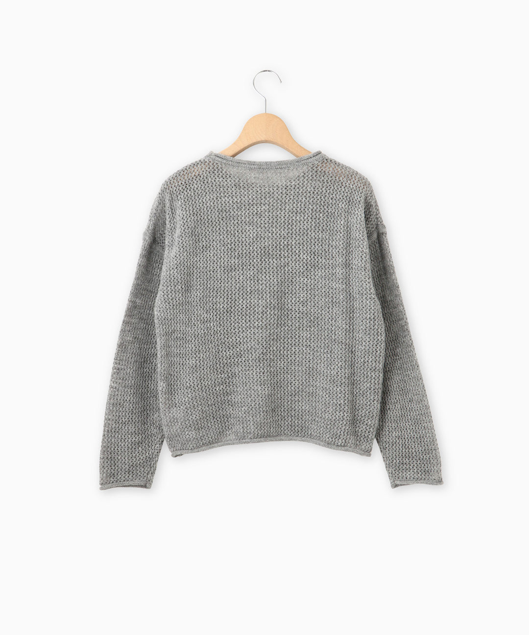 メッシュ編みニットトップス