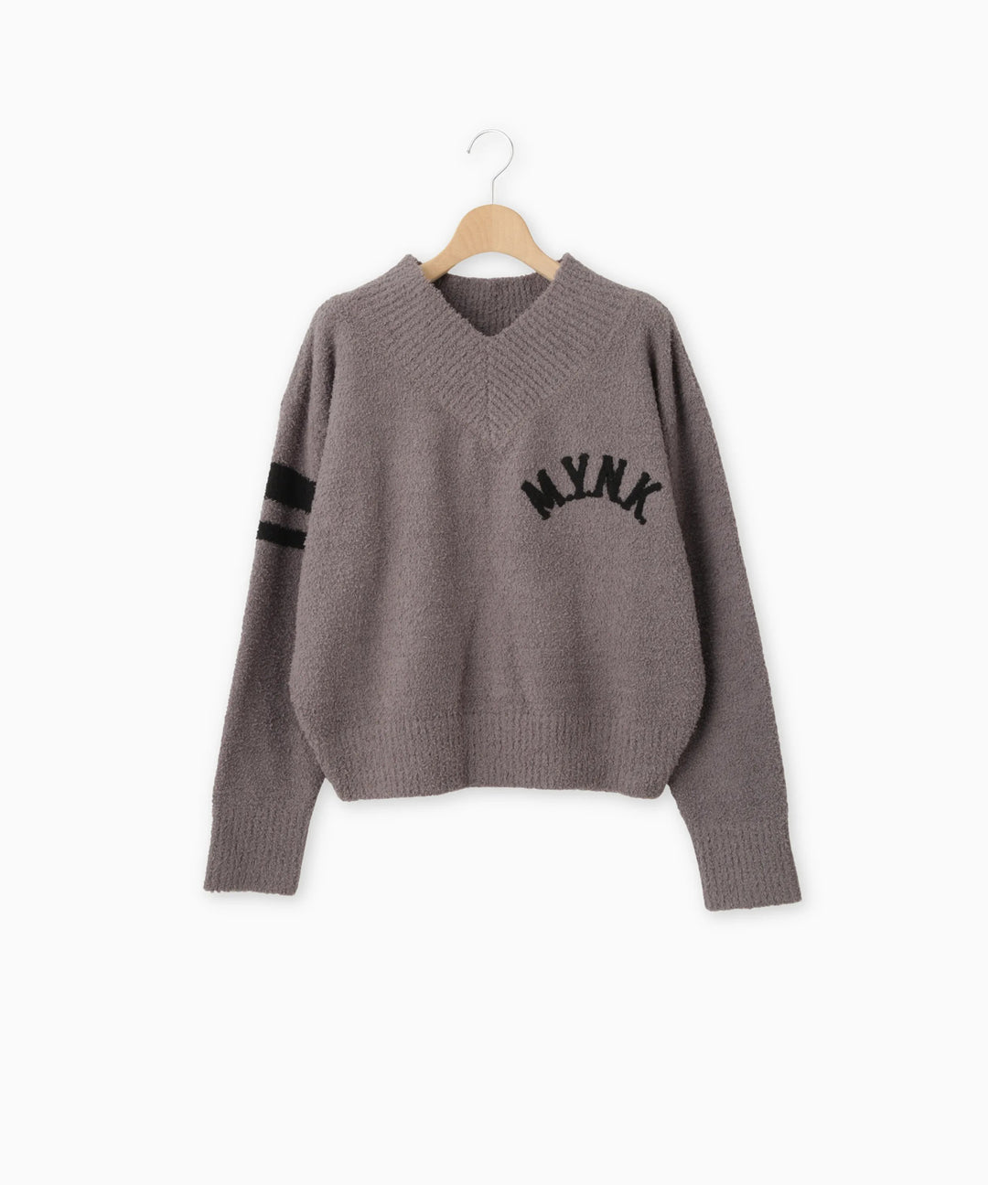 MYNKロゴVネックニット