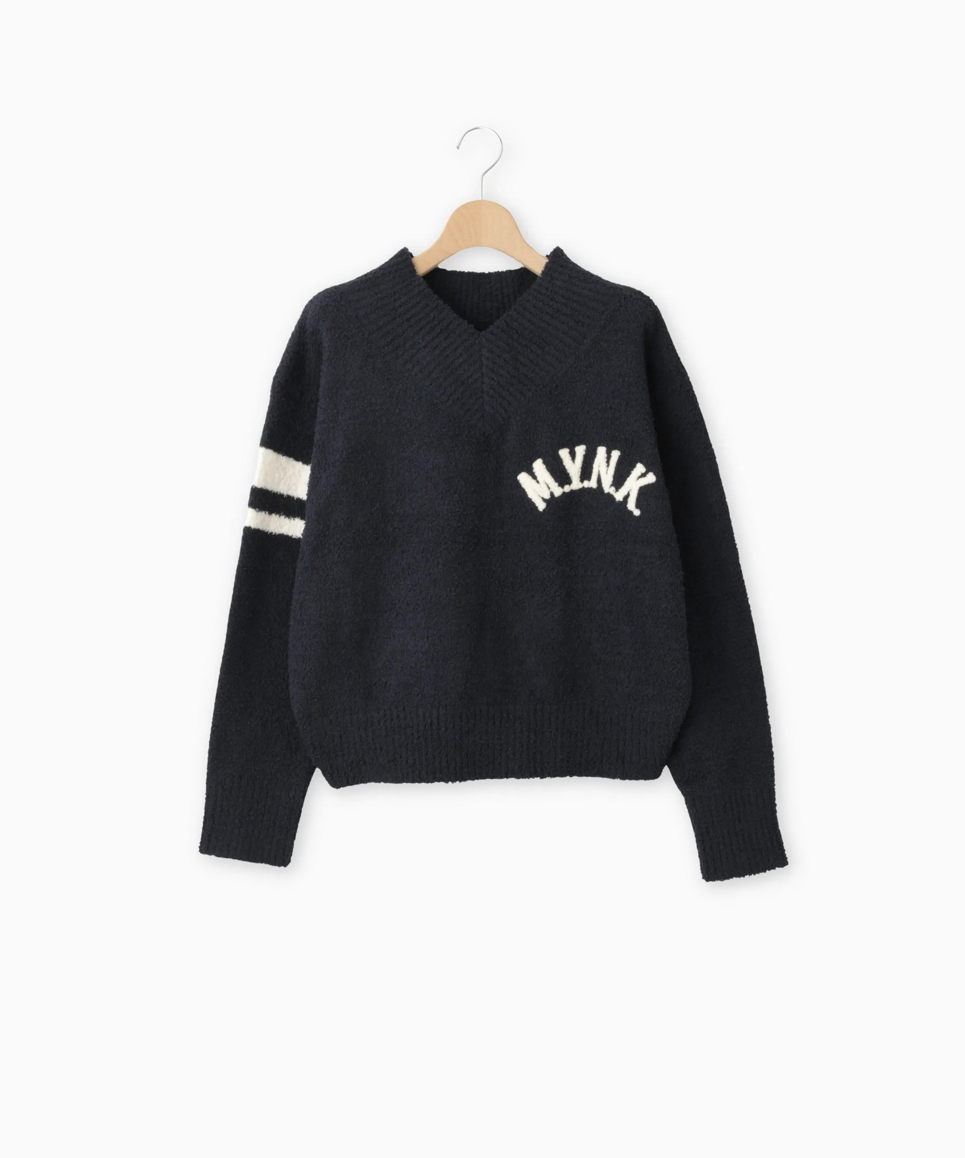 MYNKロゴVネックニット – FACE SANS FARD