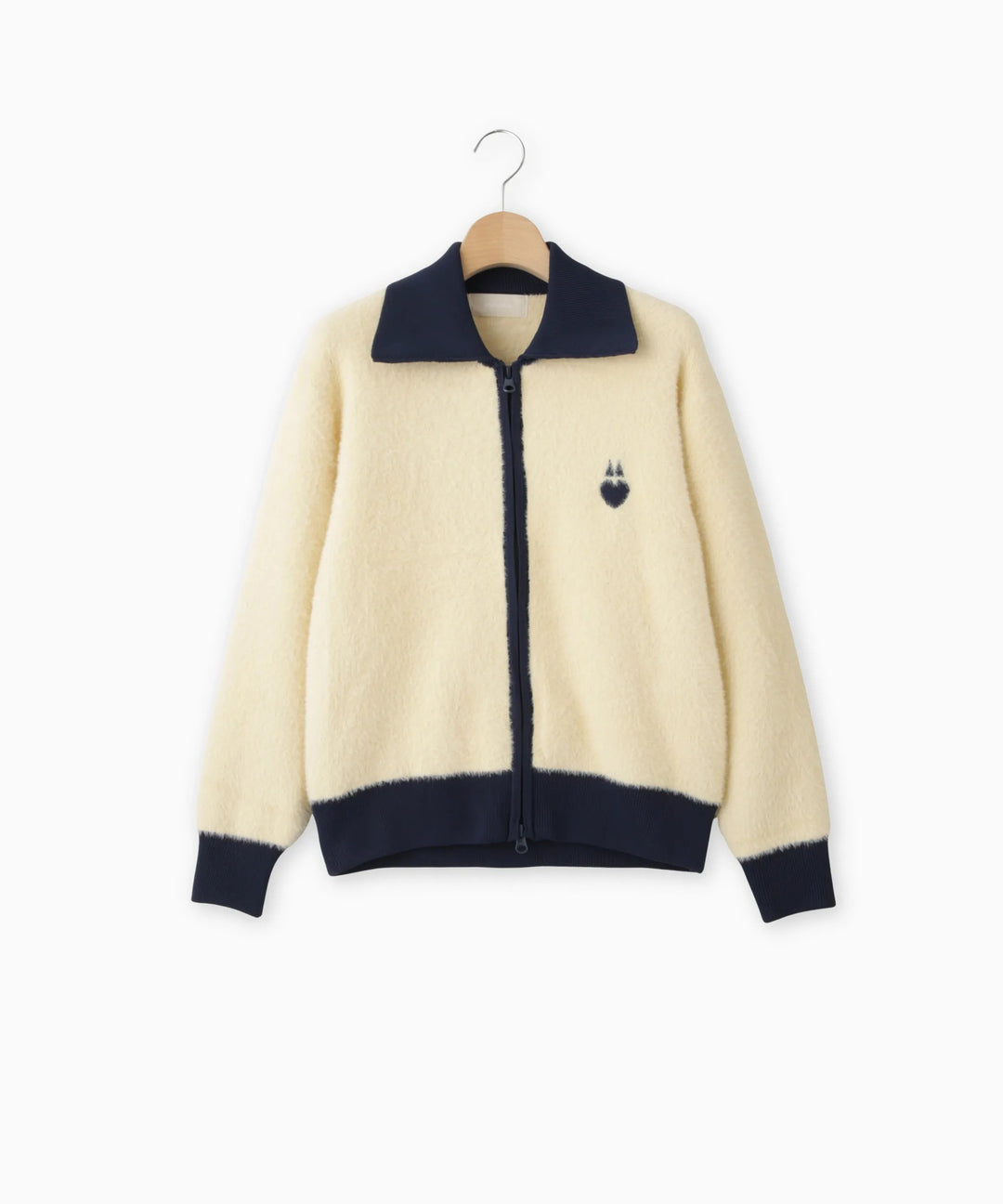 配色デザインニットブルゾン