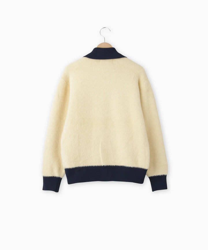 配色デザインニットブルゾン