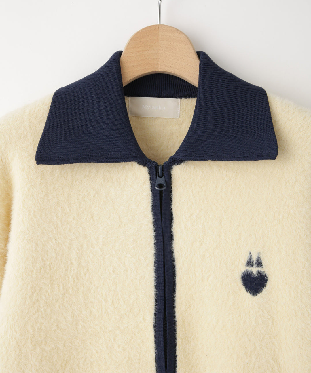 配色デザインニットブルゾン