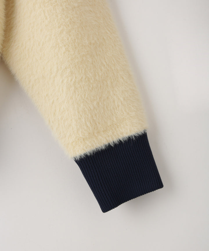 配色デザインニットブルゾン