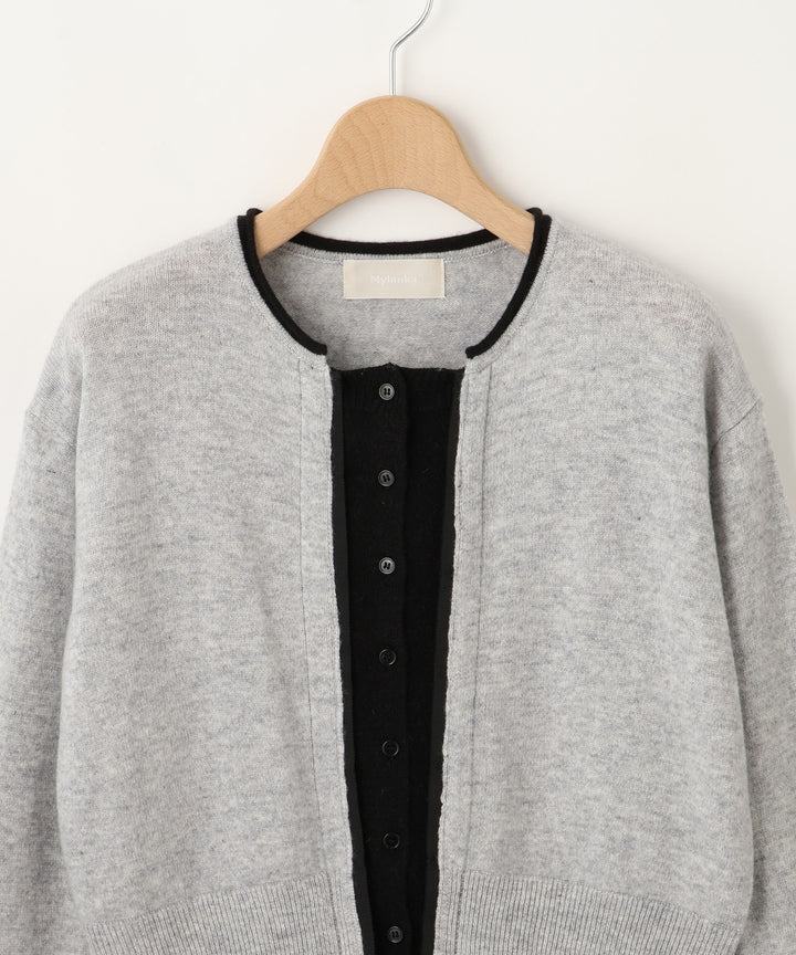 カーディガンレイヤードニット