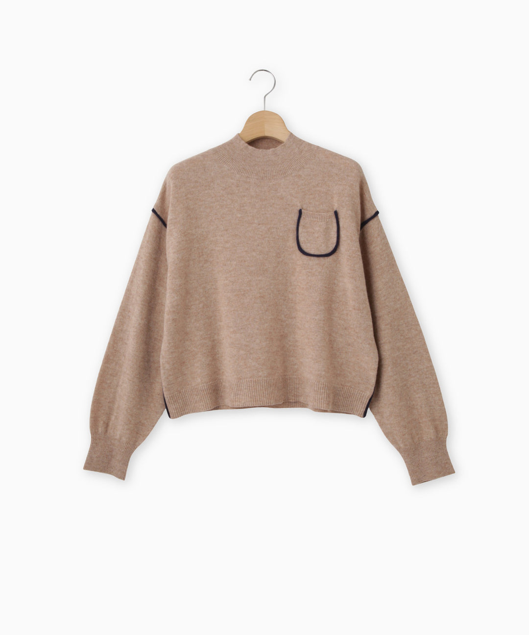 配色パイピングニット