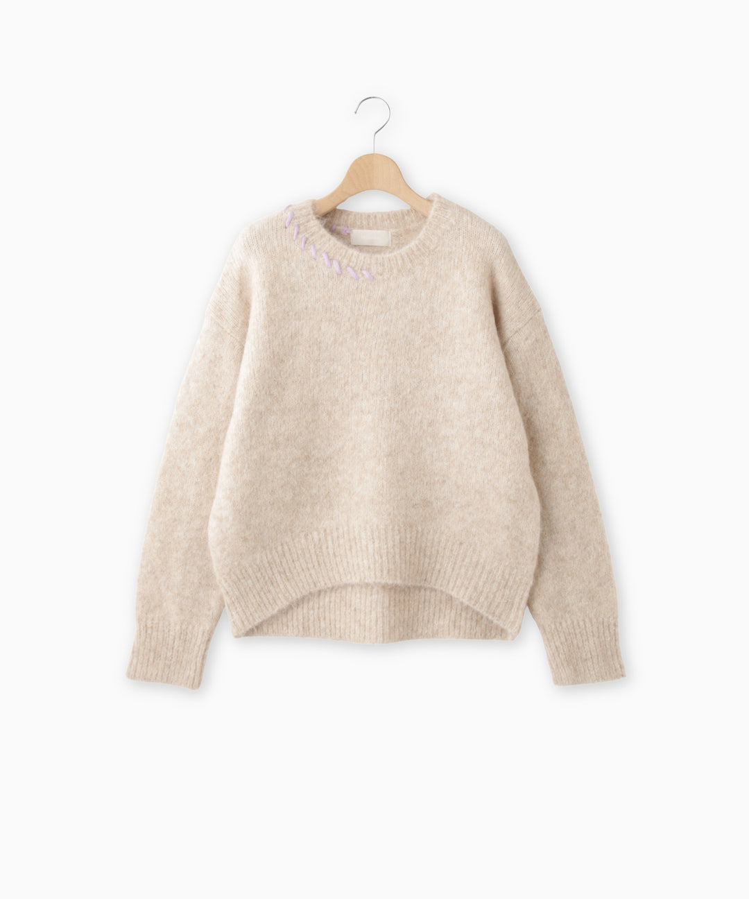 アルパカ混ハンドステッチニット