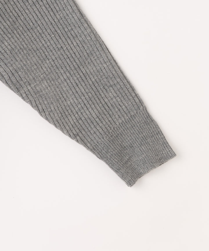 シルバー箔グラデーションリブニット