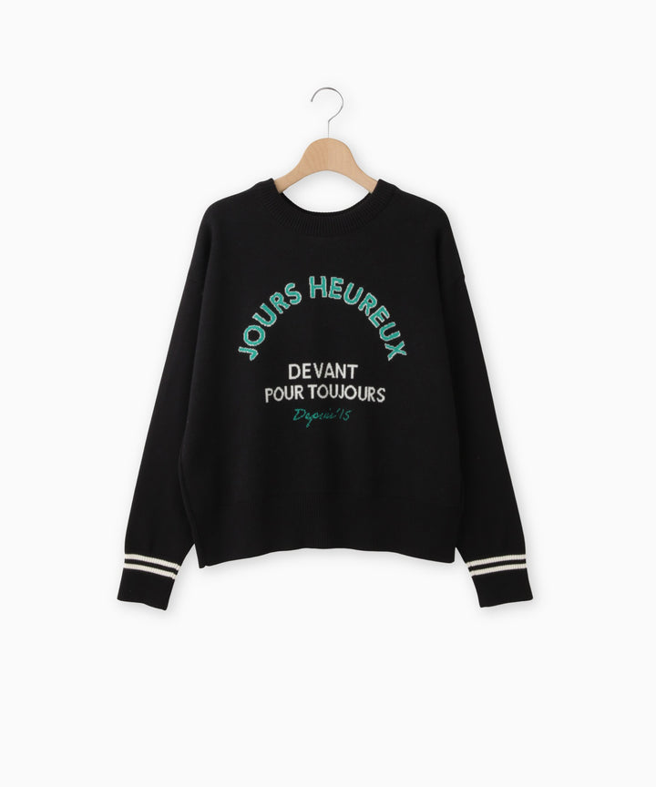 2WAYバックロゴハイゲージニット