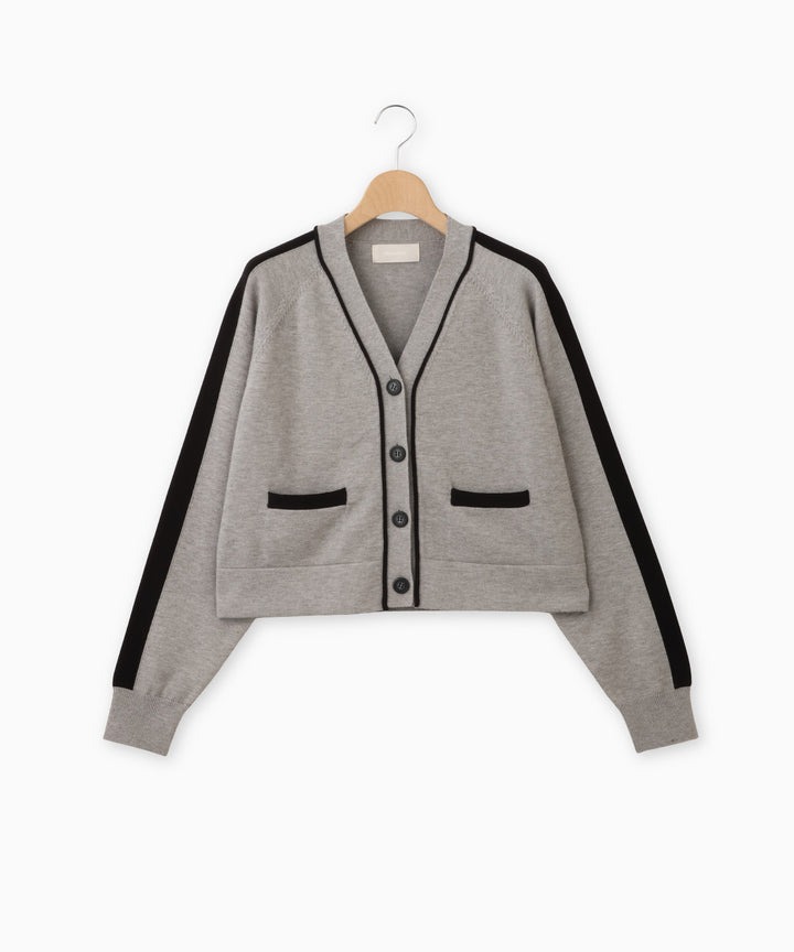 配色ラインVネックカーディガン