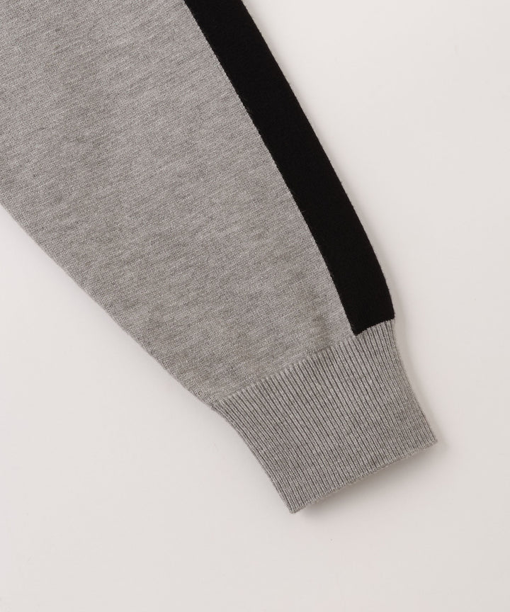 配色ラインVネックカーディガン