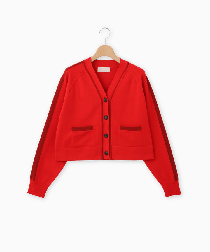 配色ラインVネックカーディガン