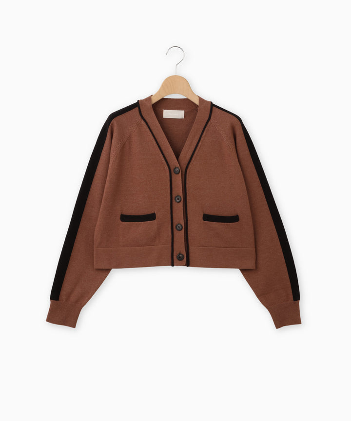 配色ラインVネックカーディガン