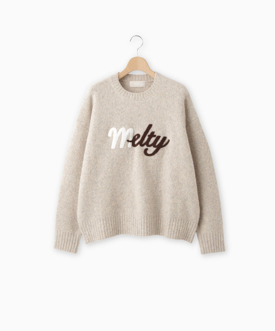 ウール混ブークレフリースニット