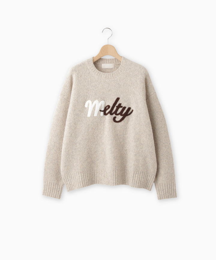 ウール混ブークレフリースニット