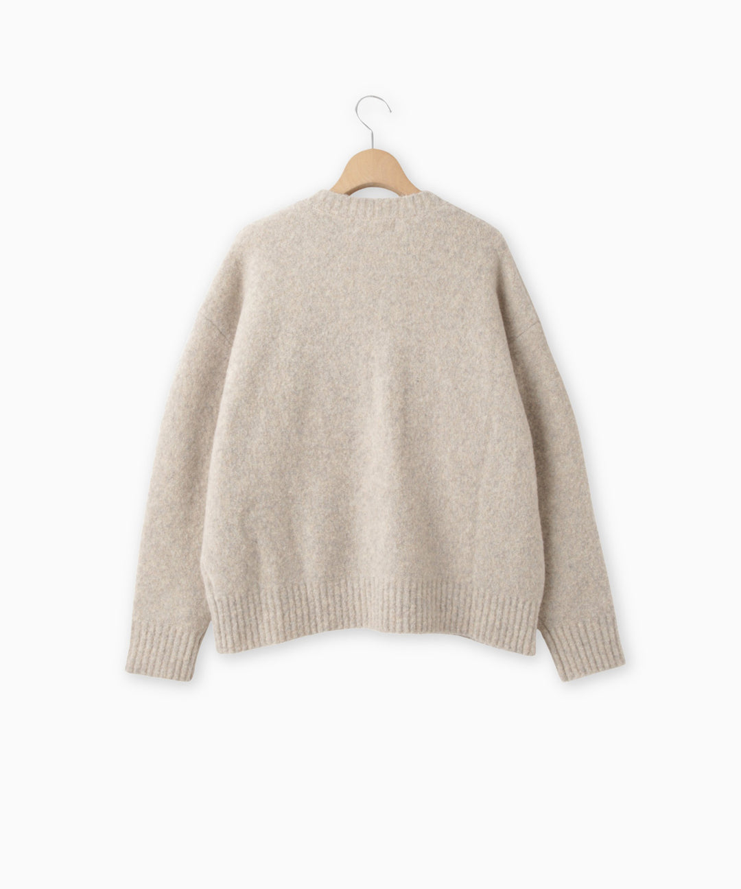 ウール混ブークレフリースニット