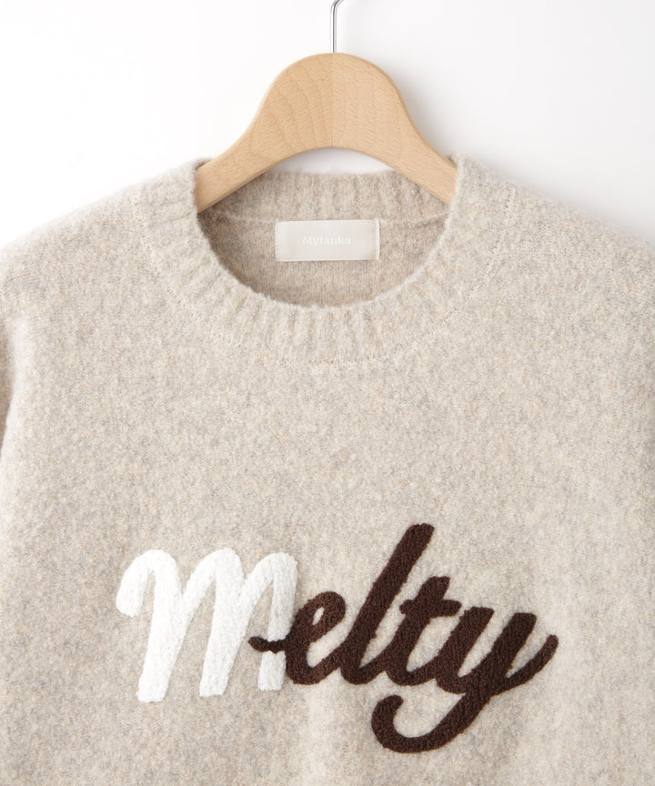 ウール混ブークレフリースニット