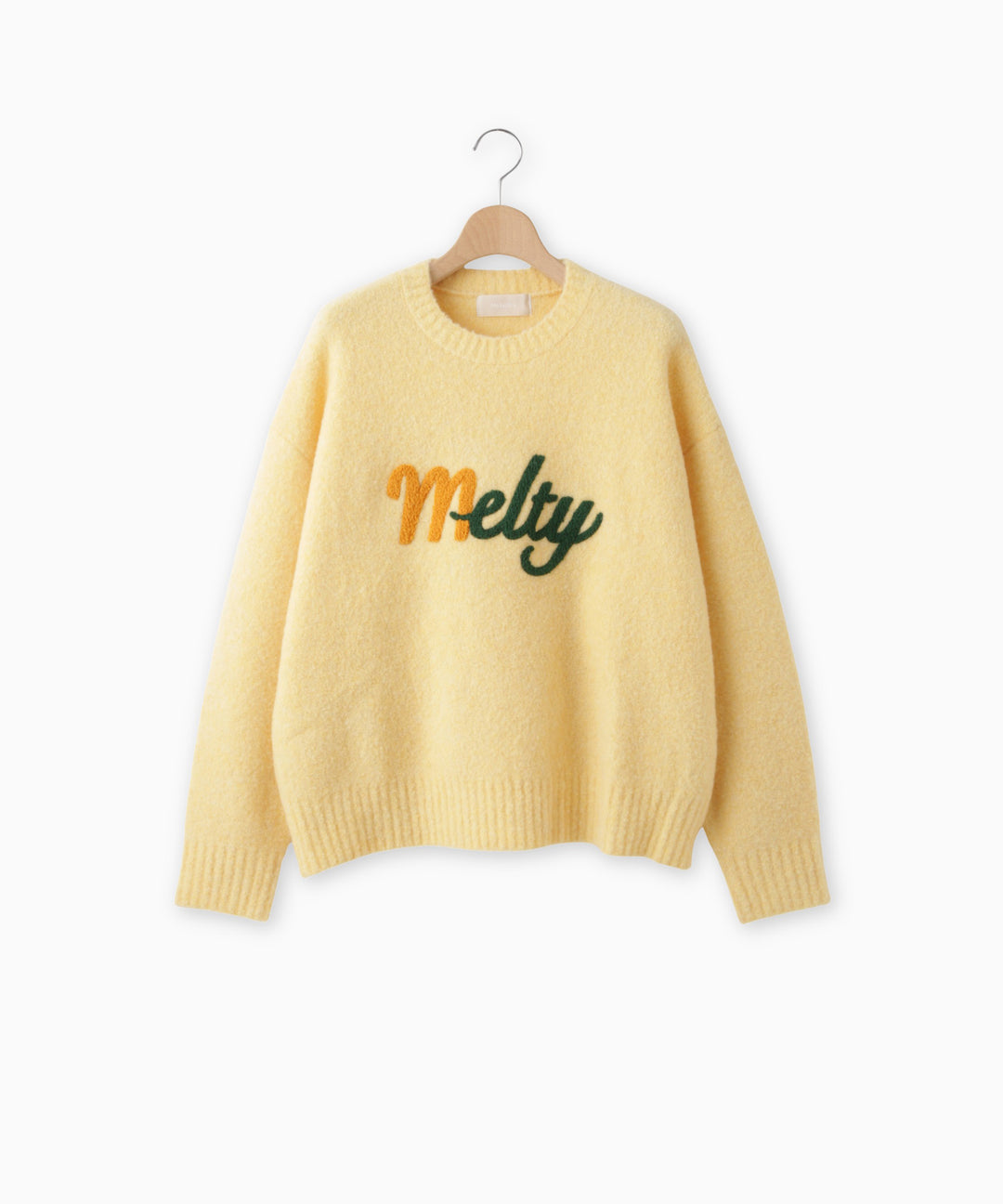 ウール混ブークレフリースニット