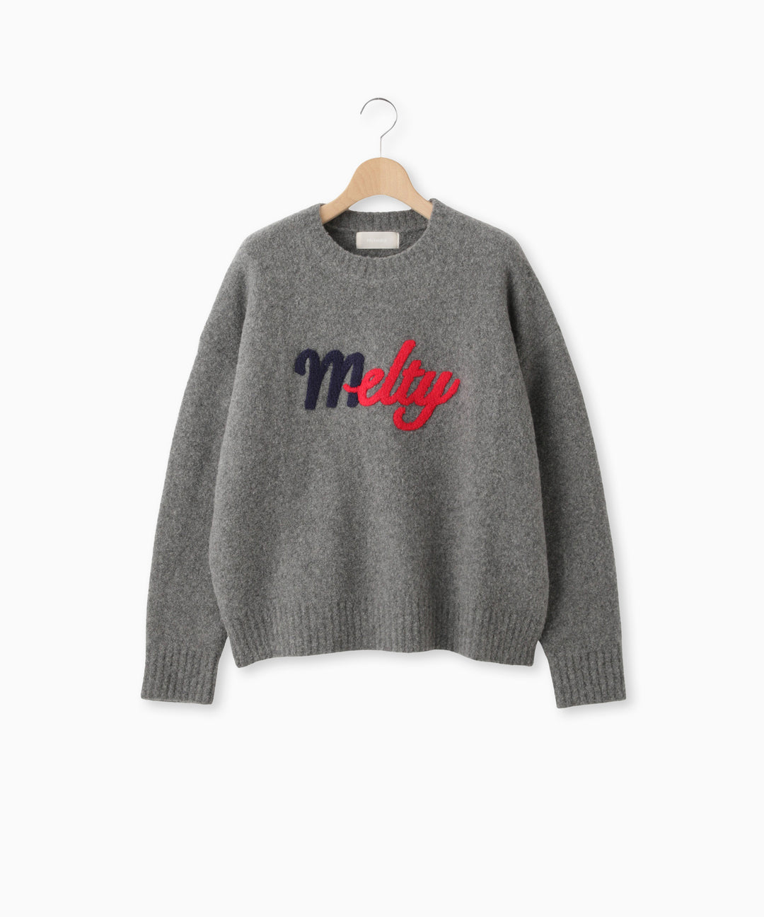 ウール混ブークレフリースニット