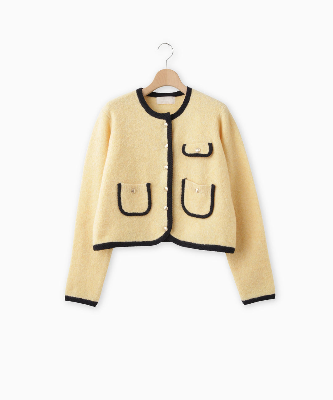 ブークレ配色パイピングカーディガン