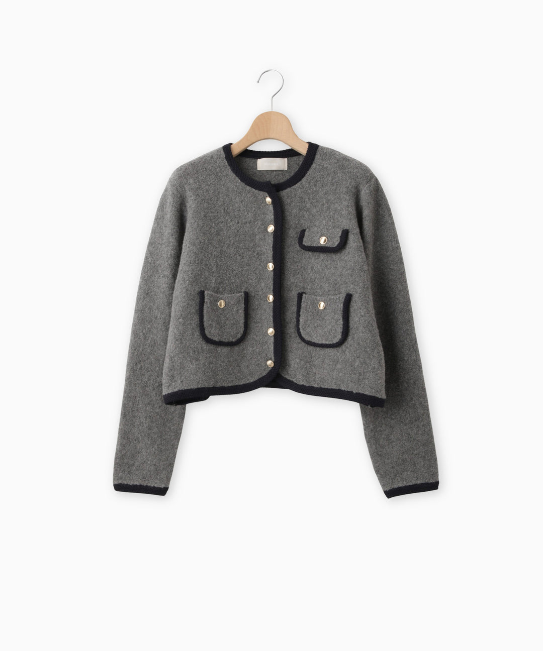 ブークレ配色パイピングカーディガン