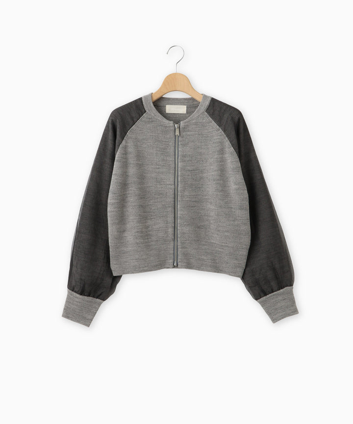ジップデザインニットトップス