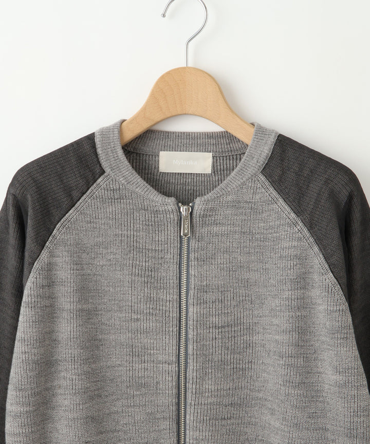 ジップデザインニットトップス