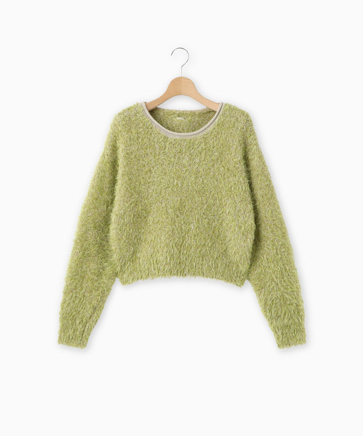 フェザーヤーンバックリボンニット