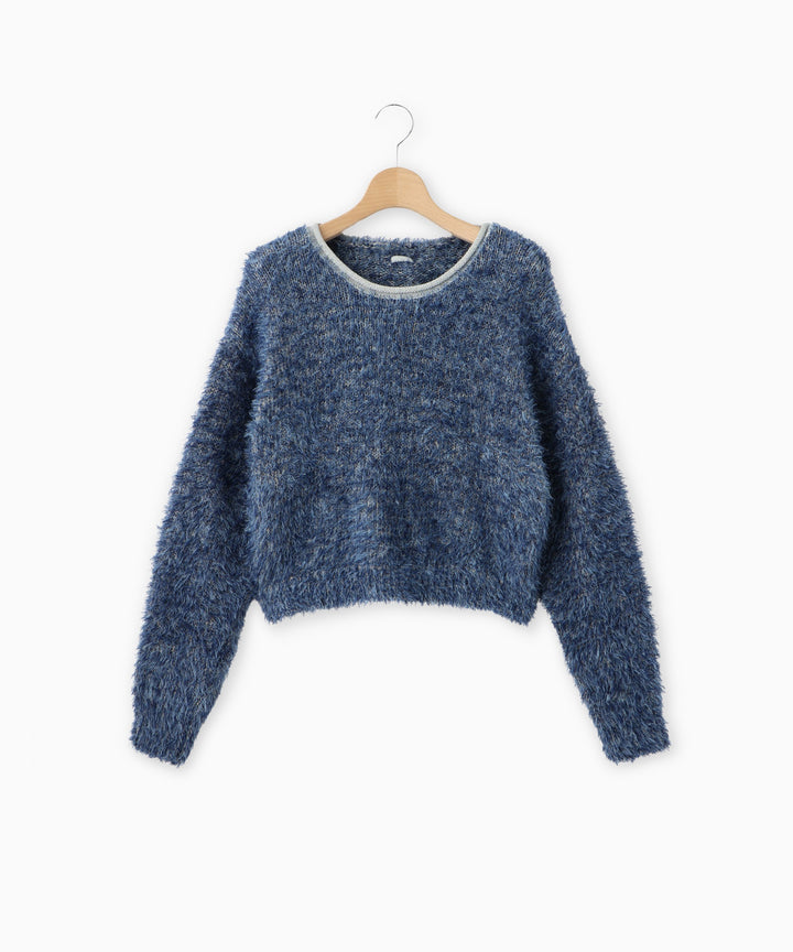 フェザーヤーンバックリボンニット