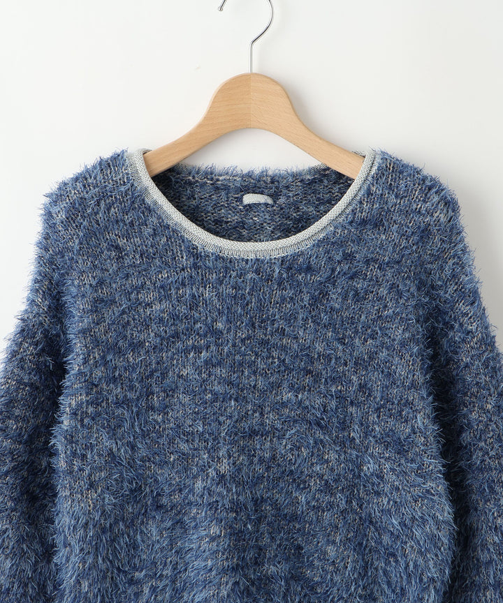 フェザーヤーンバックリボンニット