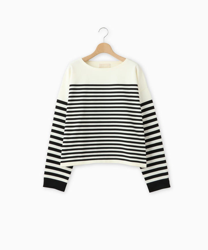 クルーネックボーダートップス
