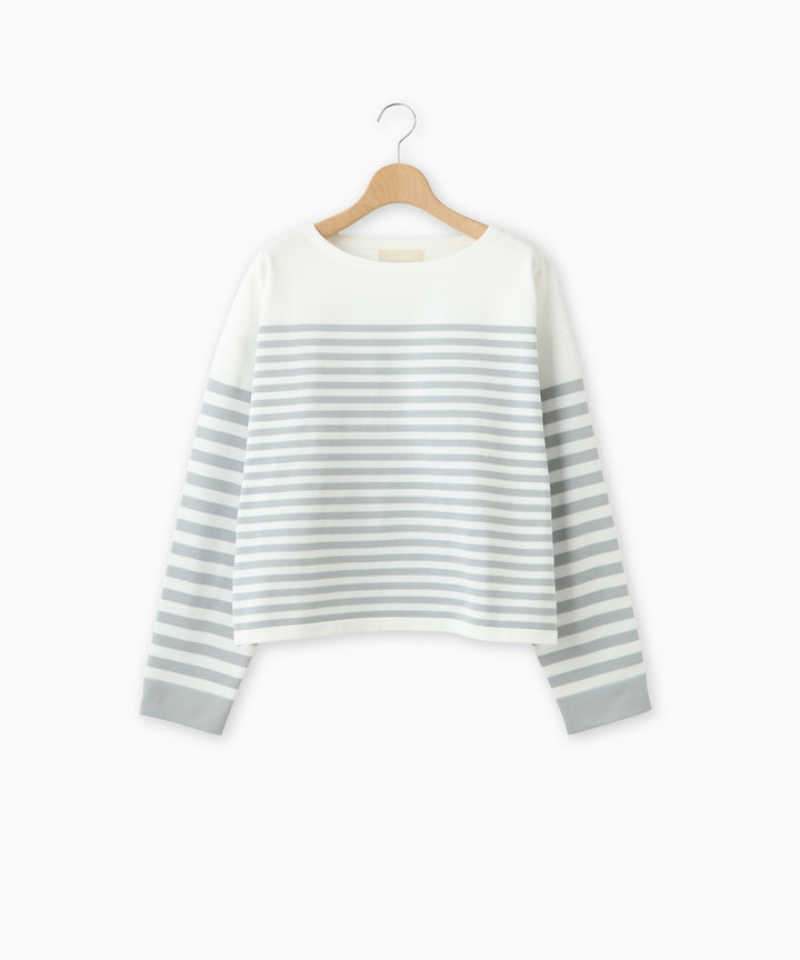 クルーネックボーダートップス