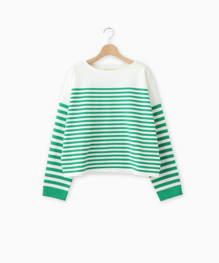 クルーネックボーダートップス