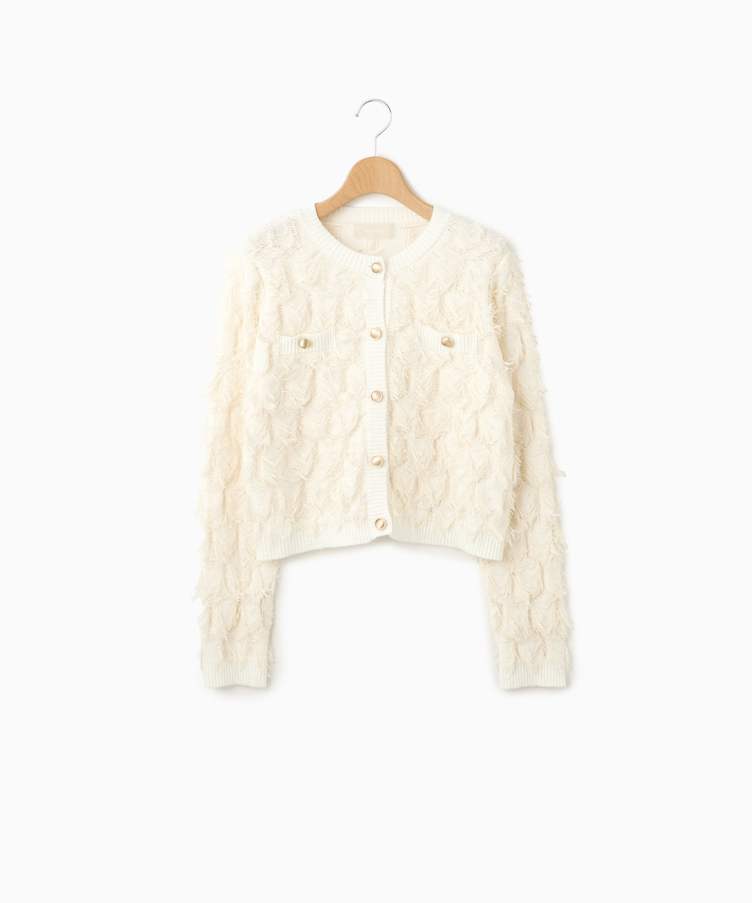 カットジャガードフリンジカーディガン