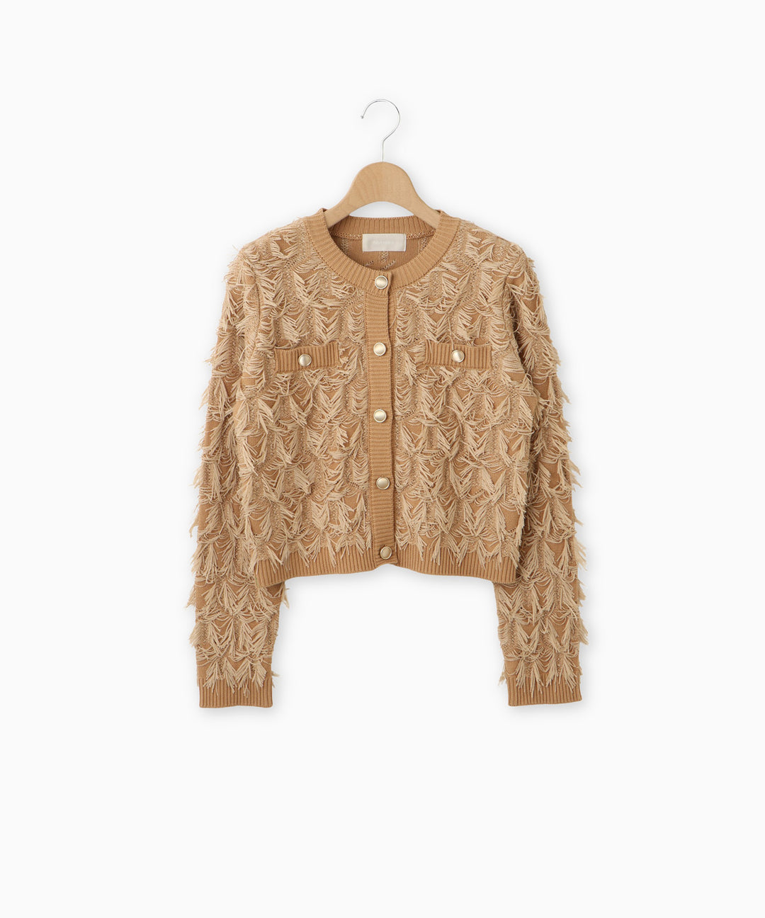 カットジャガードフリンジカーディガン