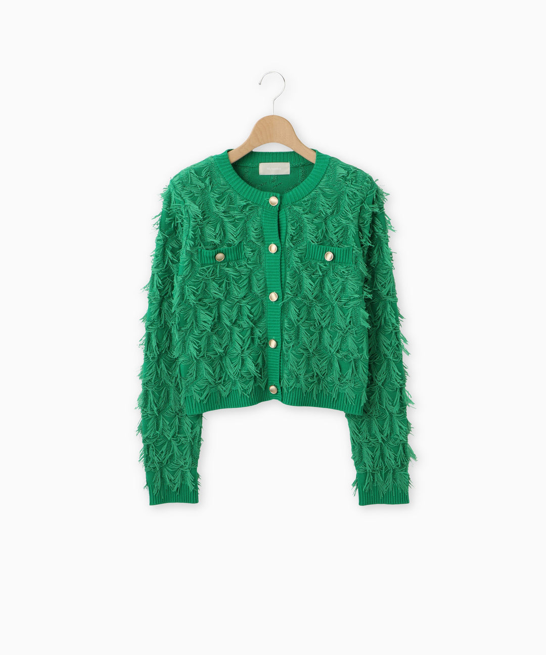 カットジャガードフリンジカーディガン