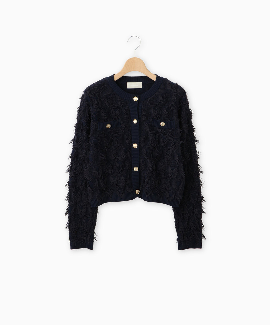 カットジャガードフリンジカーディガン