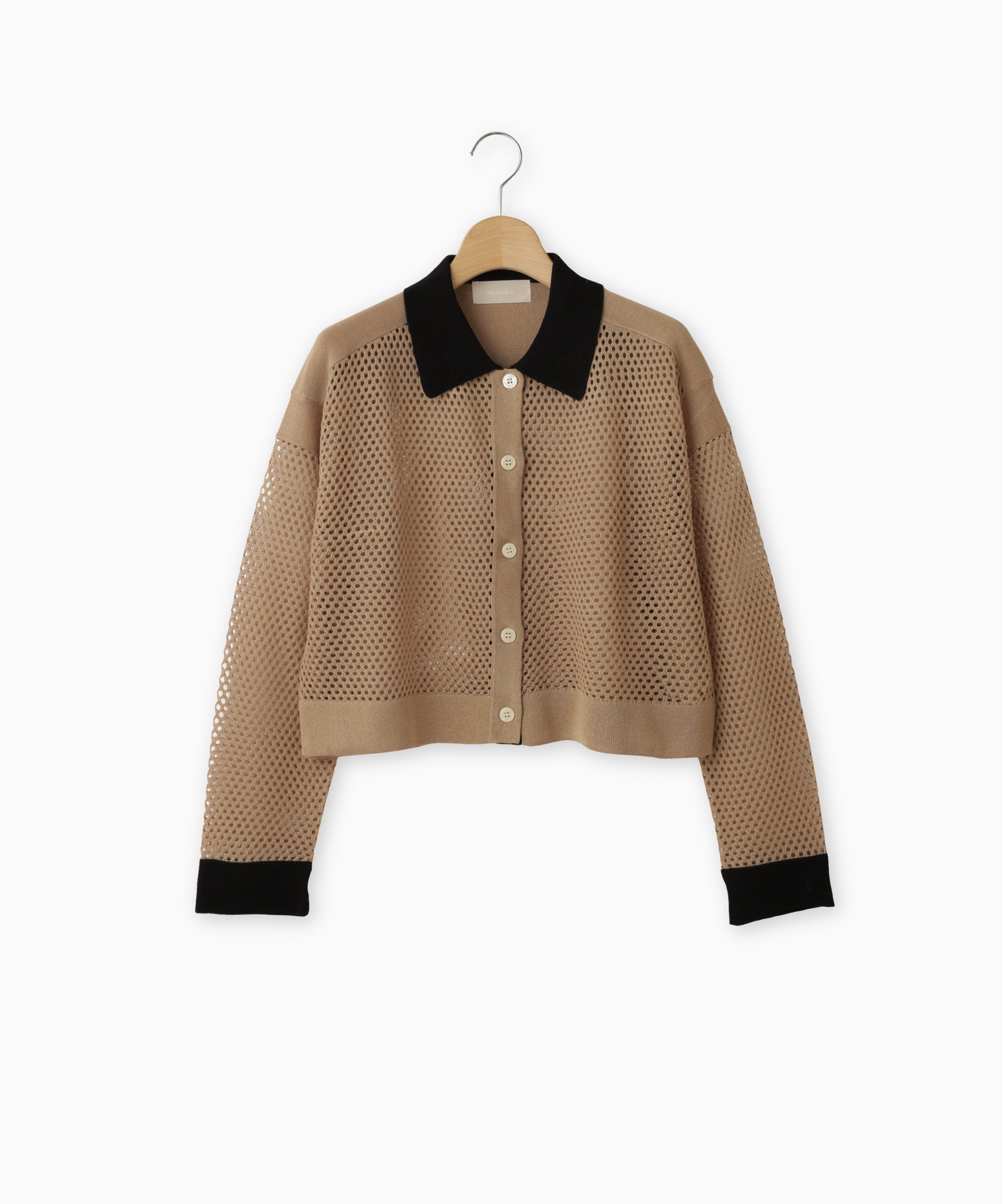 衿つきメッシュニットカーディガン – FACE SANS FARD