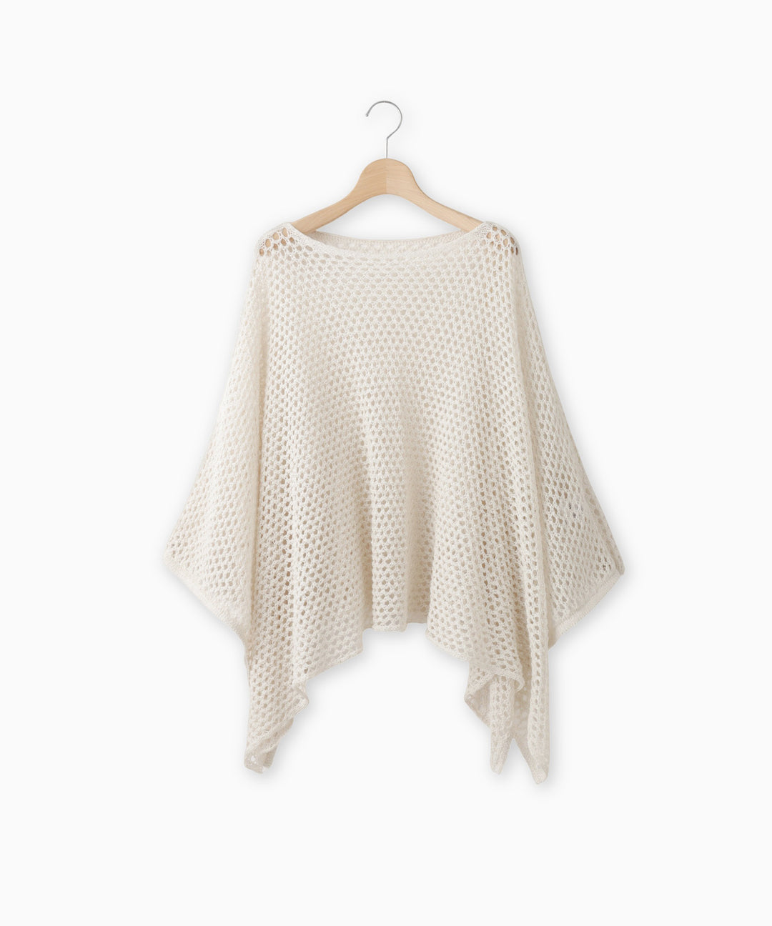 ポンチョ型メッシュニット