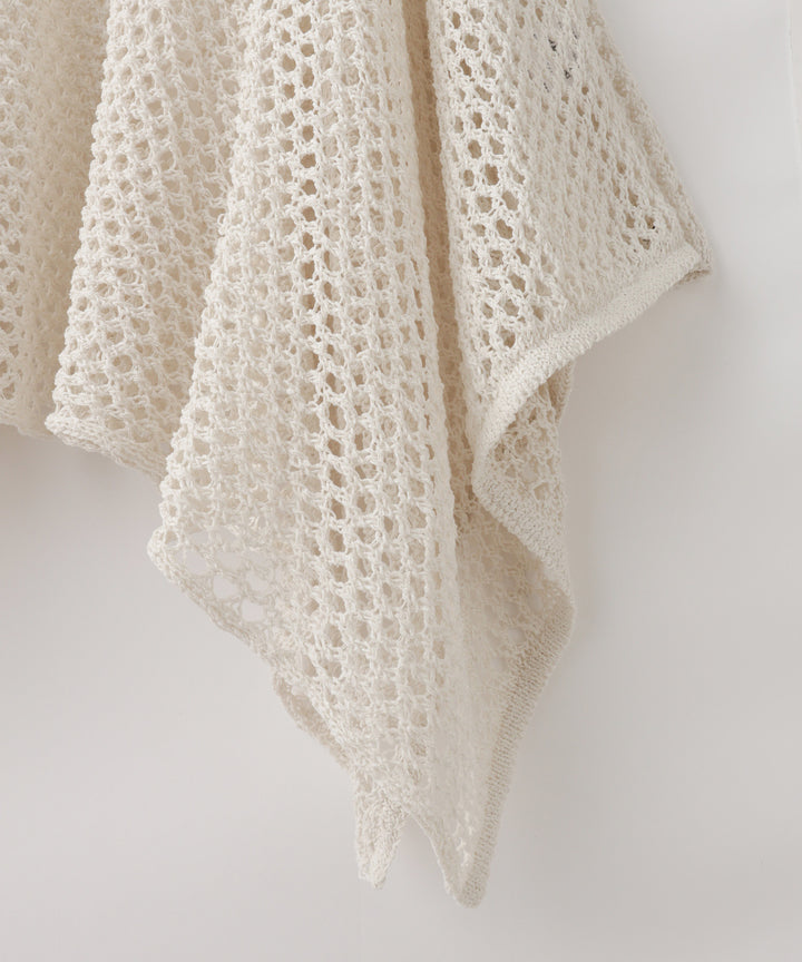 ポンチョ型メッシュニット