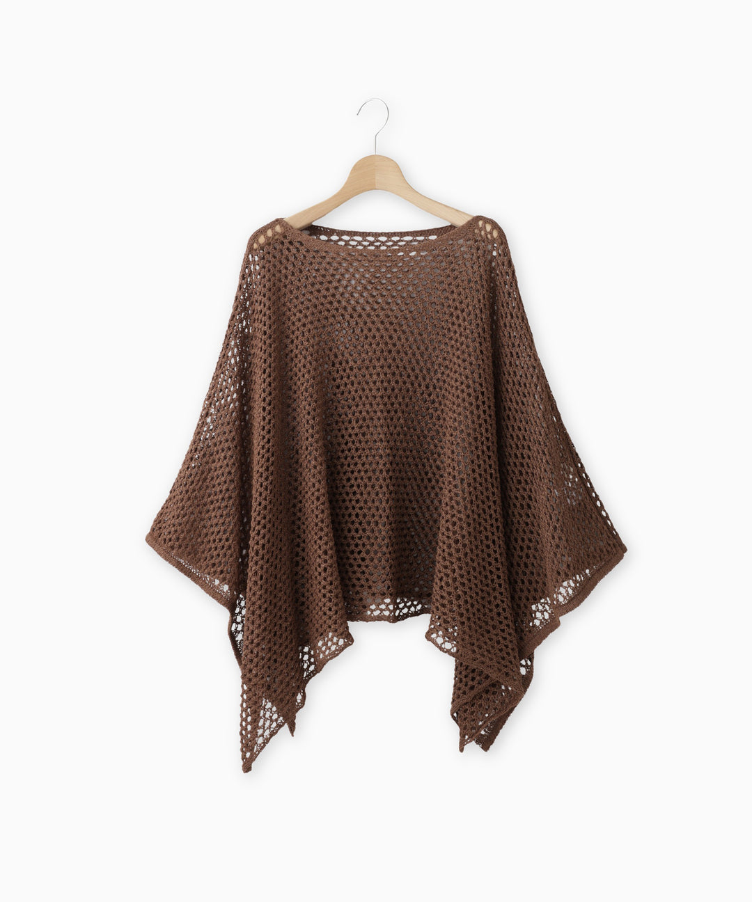 ポンチョ型メッシュニット