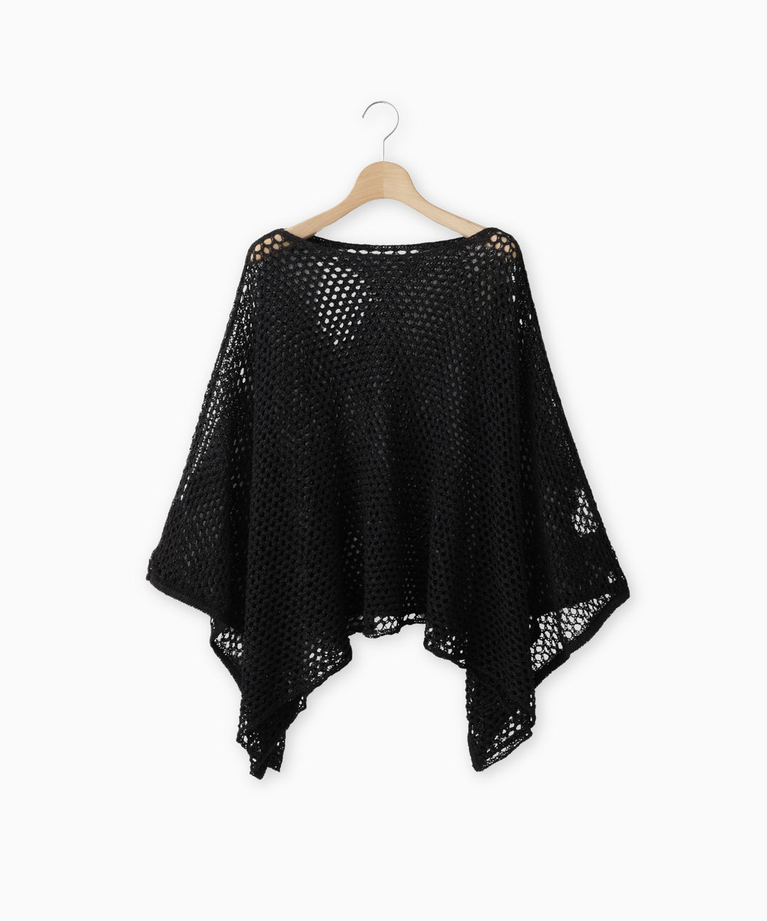 ポンチョ型メッシュニット