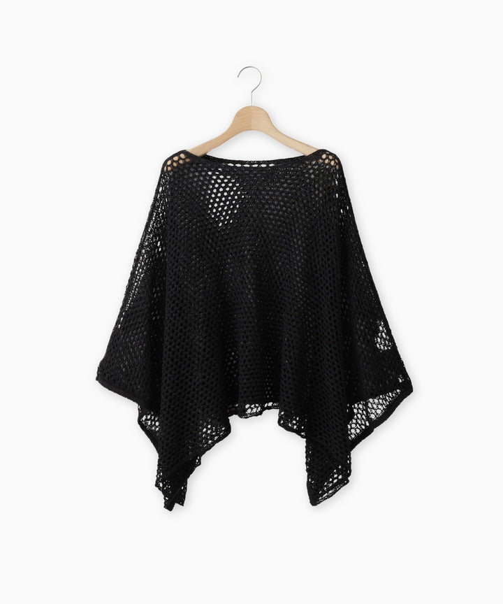 ポンチョ型メッシュニット