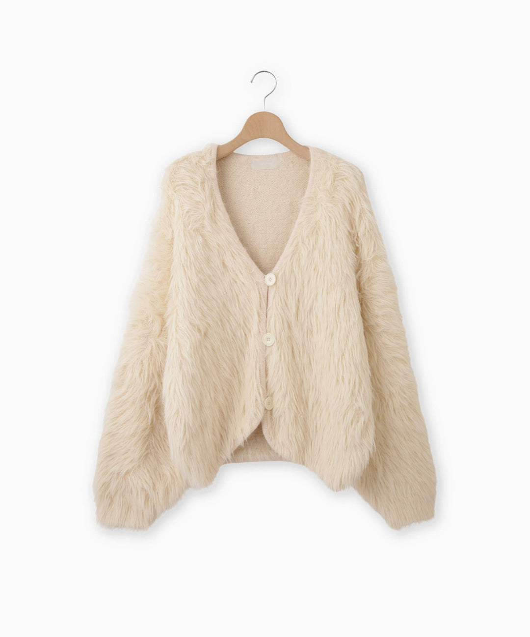 ロングシャギーVネックカーディガン