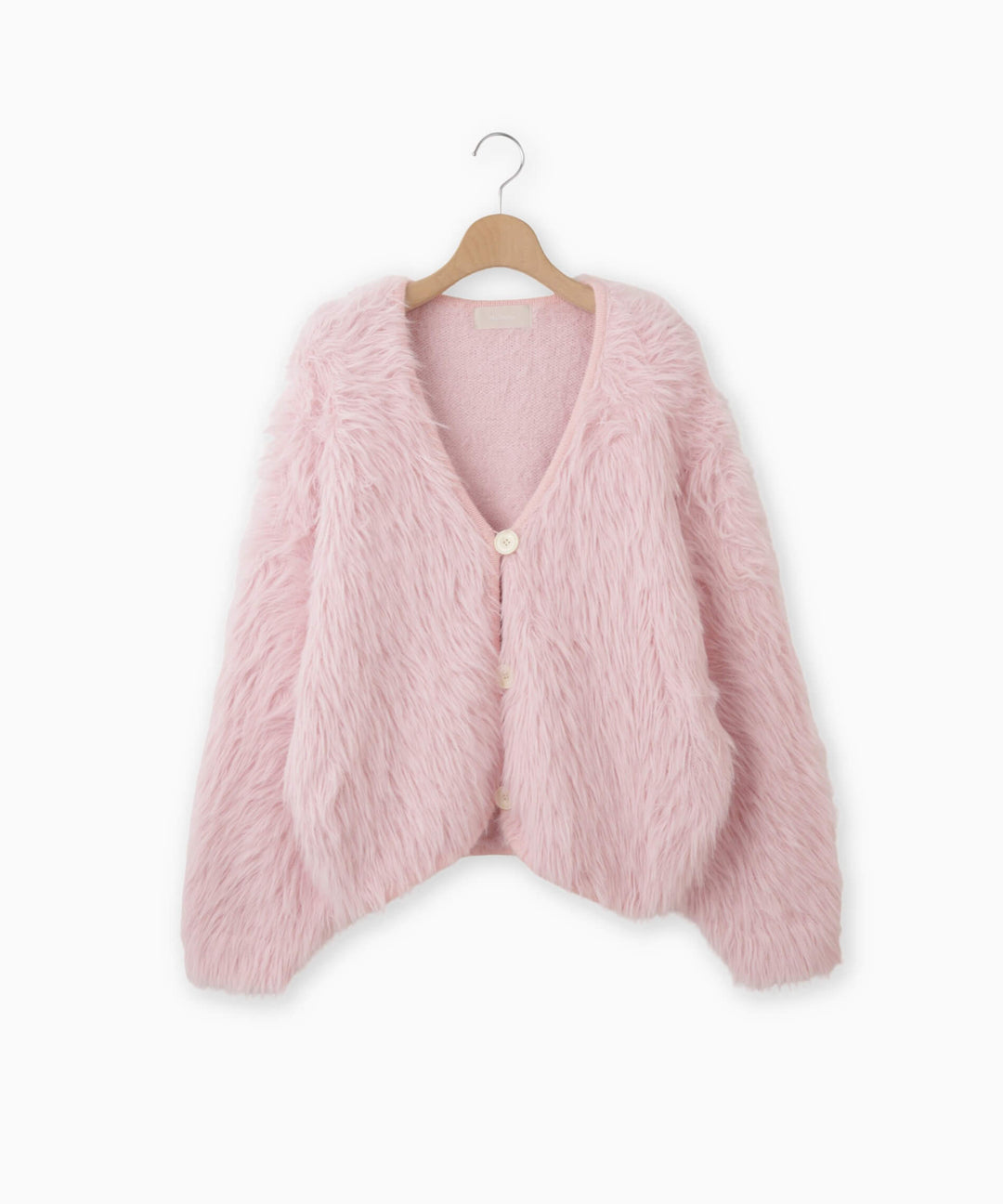 ロングシャギーVネックカーディガン