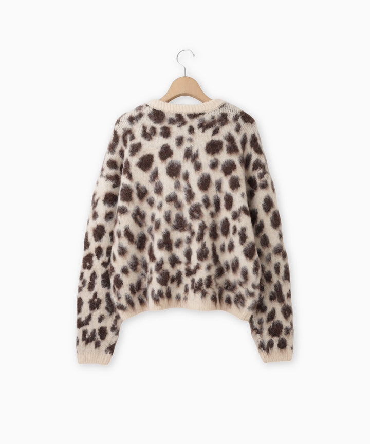 アルパカ混ダルメシアン柄ニットカーディガン