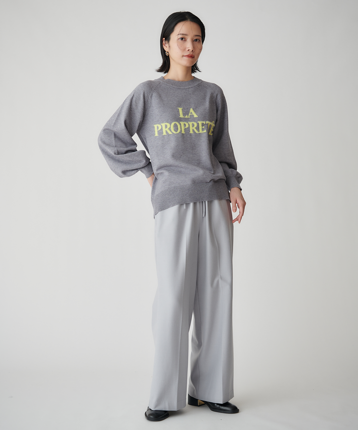 ハイウエスト起毛ワイドパンツ