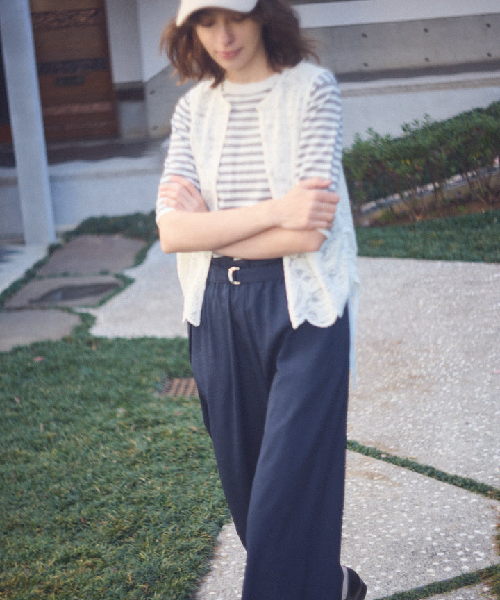 5分袖ニットトップス