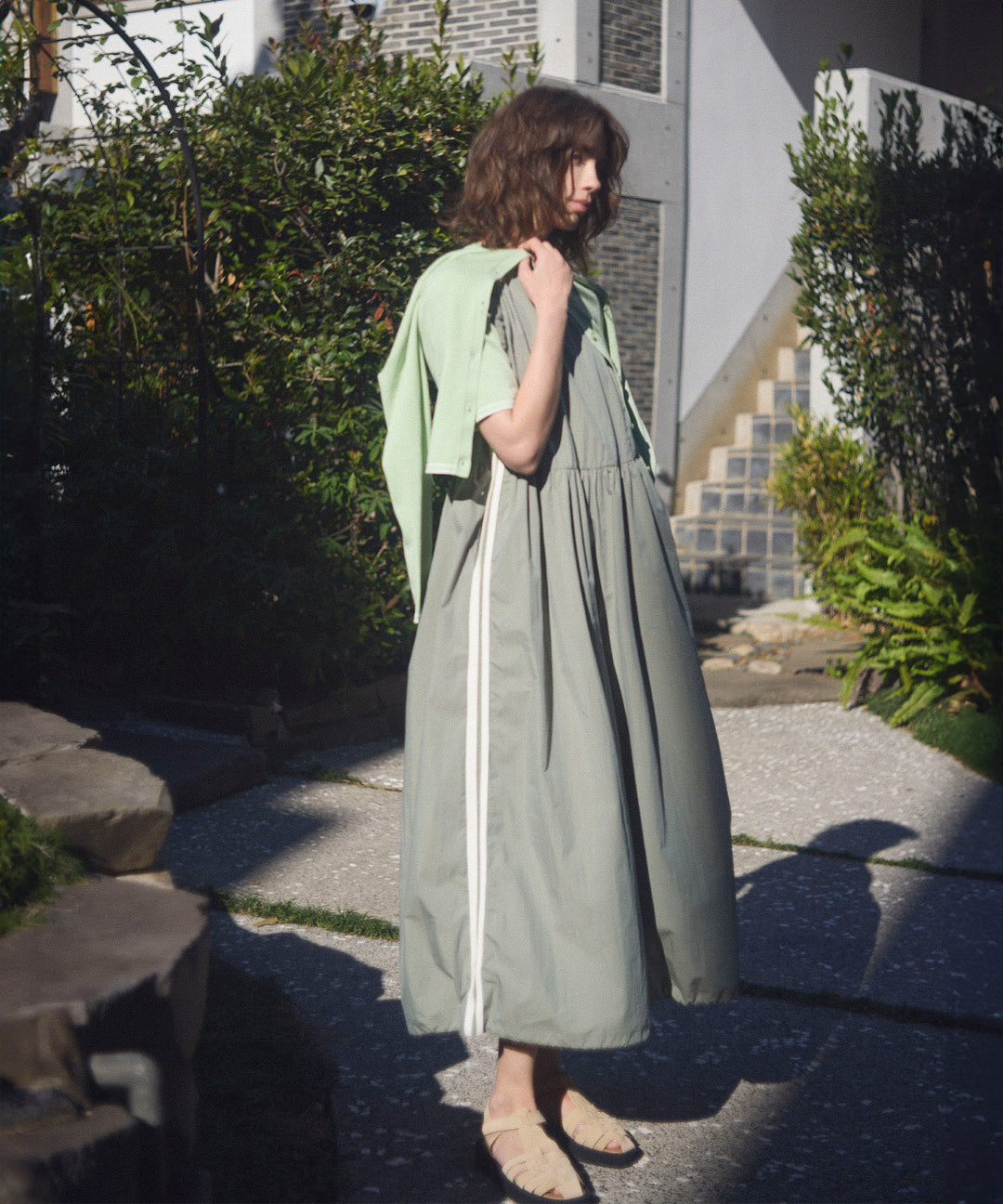 5分袖ニットトップス