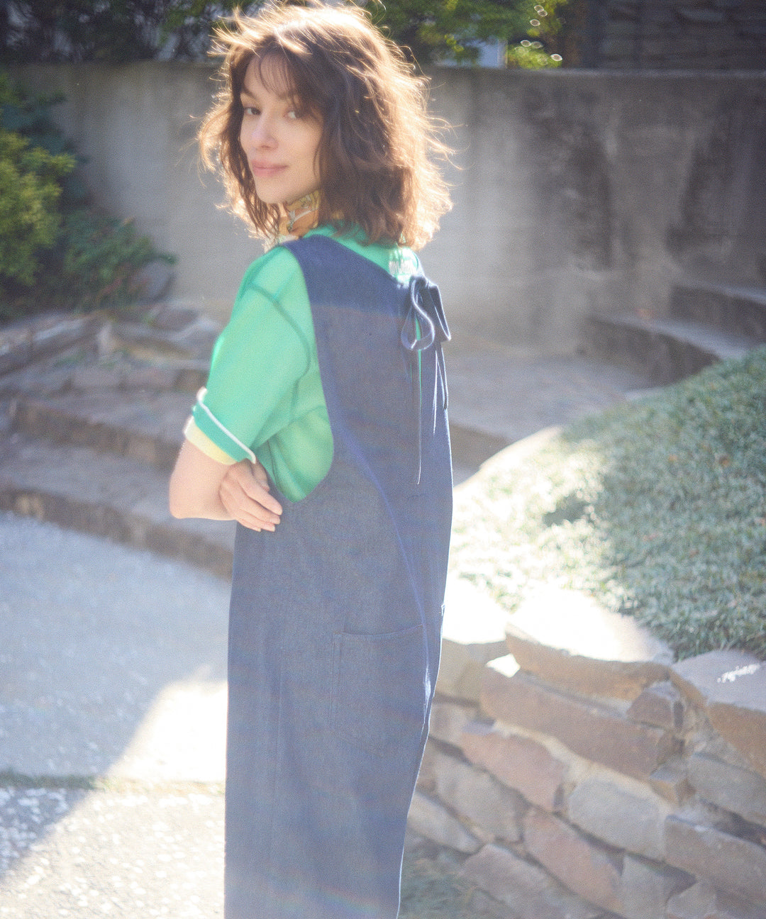 ノースリーブデニムサロペット